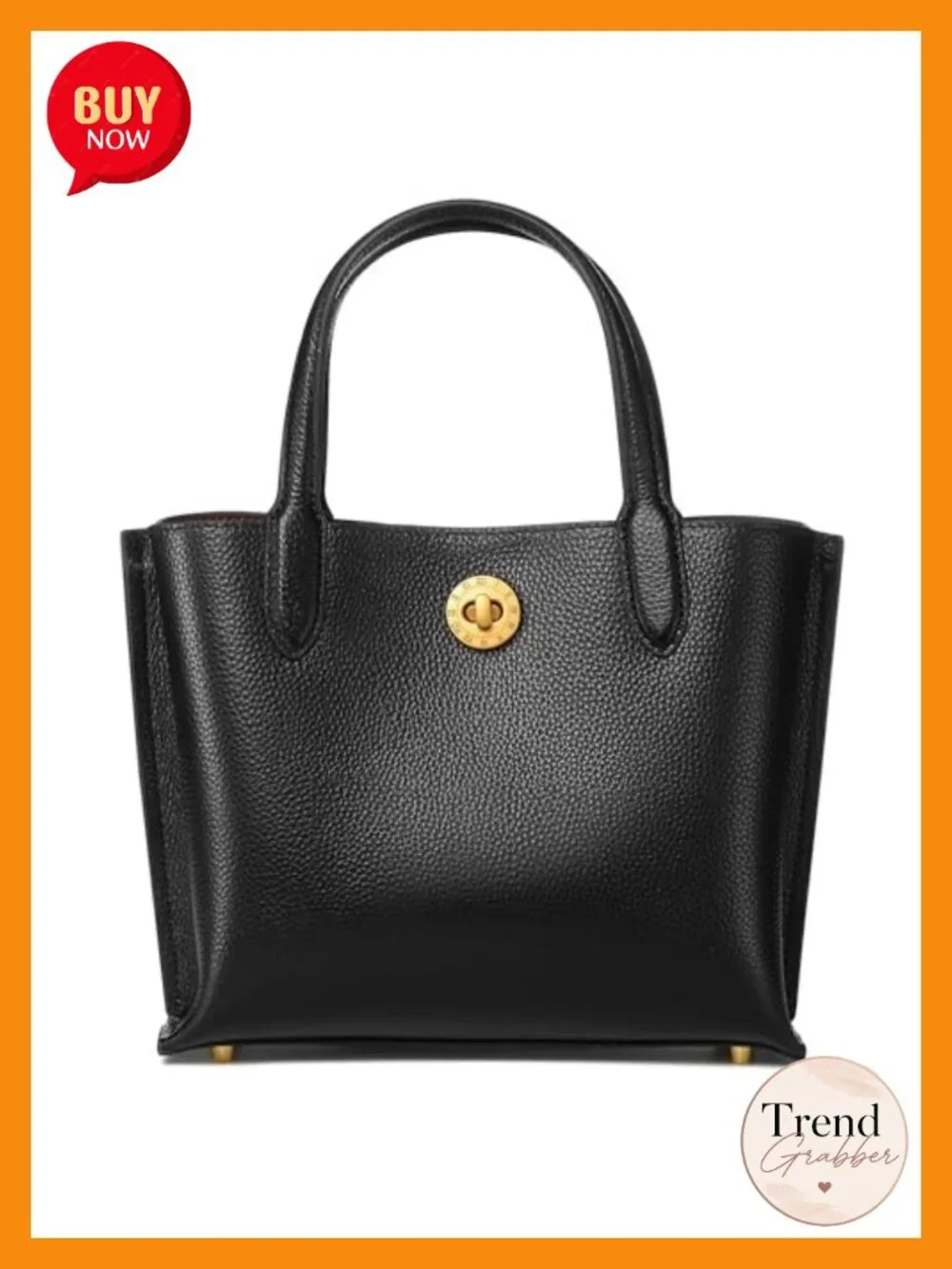 Genuine Leather Satchel Tote Bag Medium Size Purse with Gold Hardware